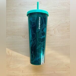 Starbucks teal floral tumbler